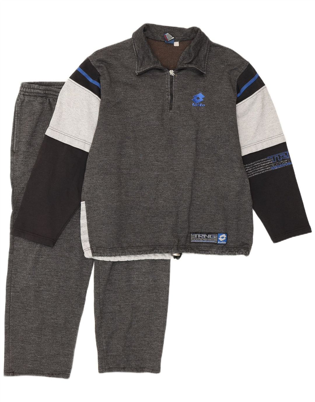 LOTTO Mens Graphic Full Tracksuit UK 40/42 Medium Grey Colourblock