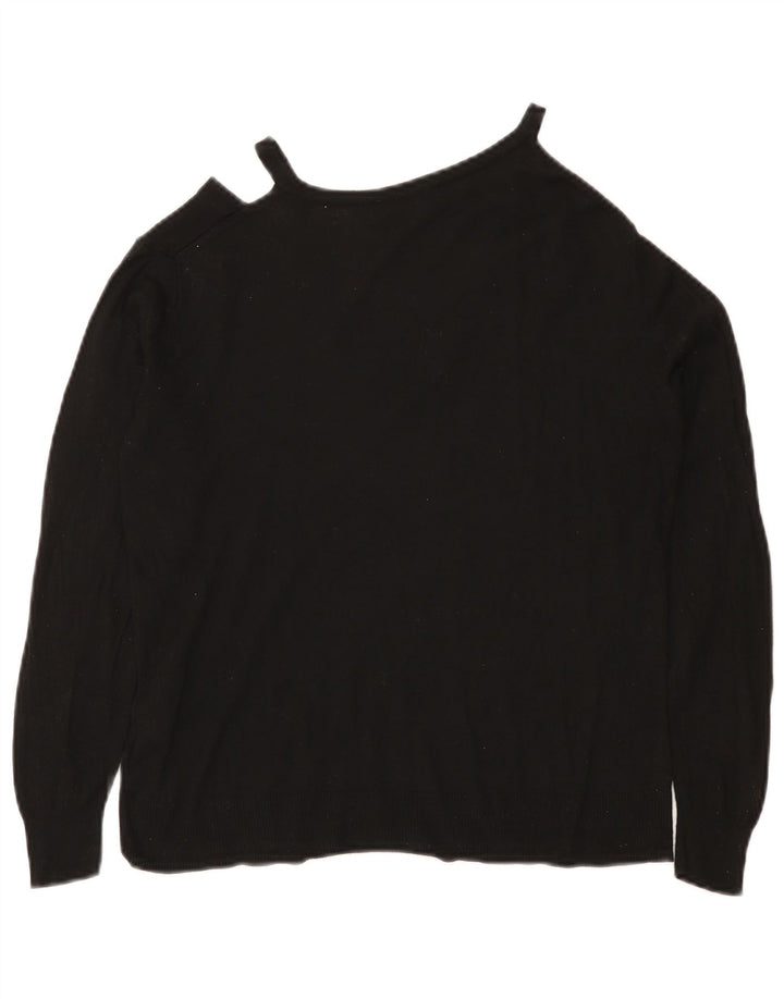 Maglione Zara da donna con scollo a V UK 12 viscosa nera media