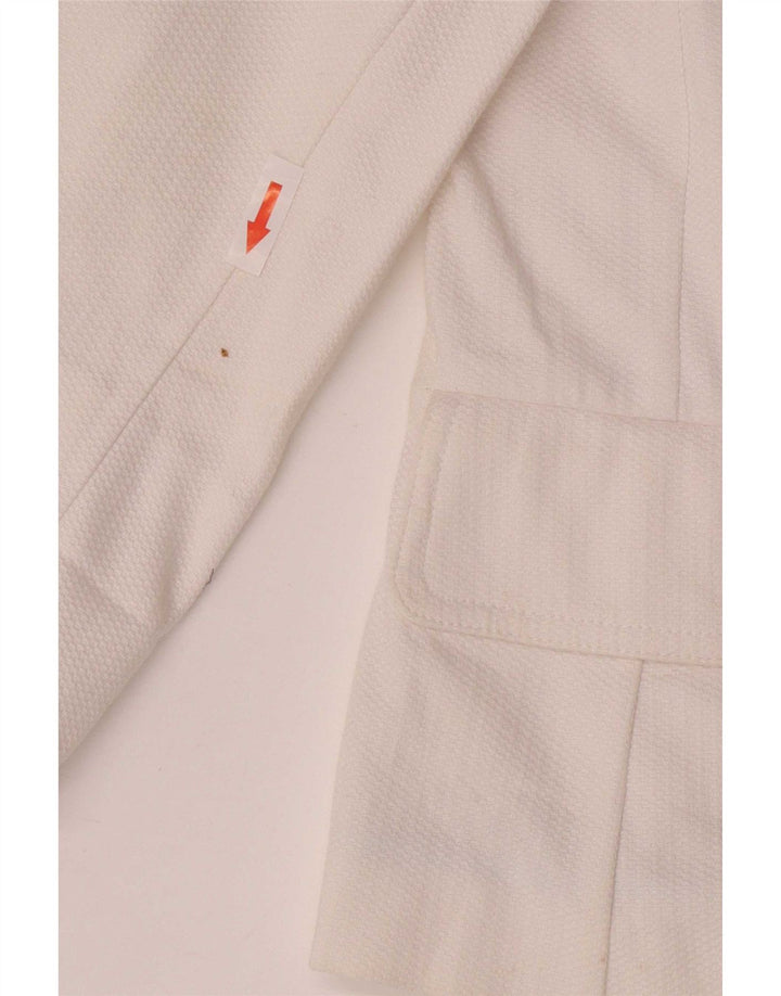 Giacca blazer da donna Marks & Spencer con maniche a 3/4 e 2 bottoni, UK 14, colore bianco medio