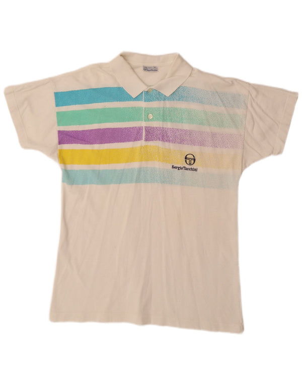 SERGIO TACCHINI Polo Uomo Piccola Rigata Bianca in Cotone
