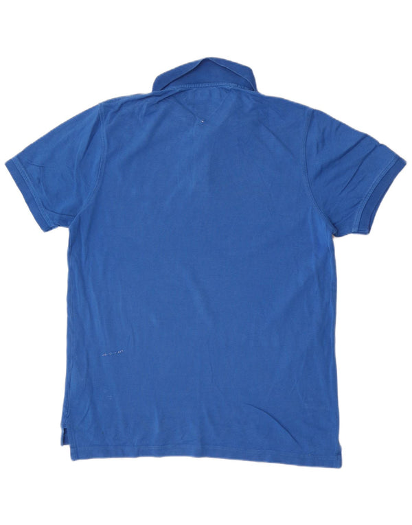 Polo slim fit da uomo Tommy Hilfiger grande in cotone blu