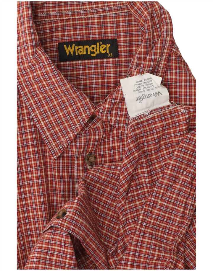 Camicia a maniche corte da uomo WRANGLER XL in cotone a quadri rossi