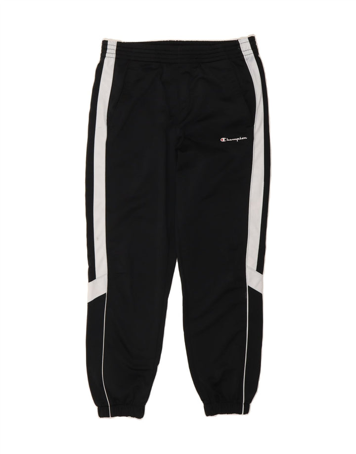 CHAMPION Mens Capri Tracksuit Trousers Joggers Small  Black Colourblock Vintage Champion and Second-Hand Champion from Messina Hembry 