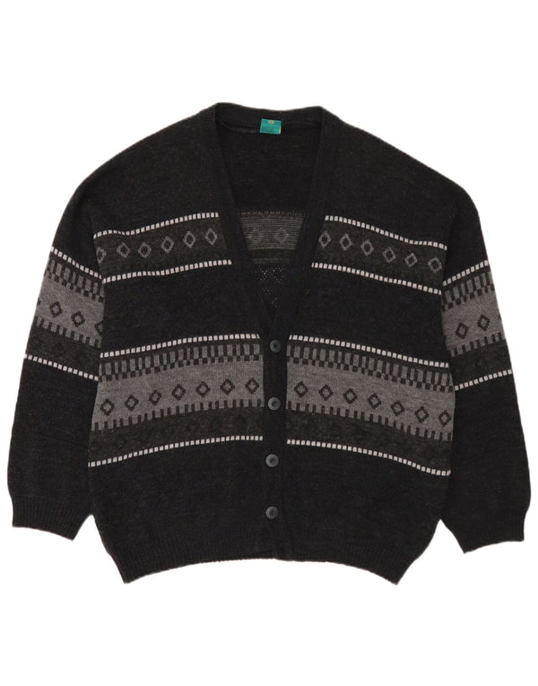 Maglione cardigan Canda da uomo C&A grande acrilico Fair Isle blu navy
