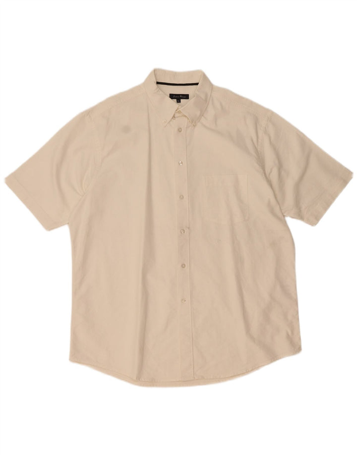 Camicia a maniche corte da uomo James Pringle XL in cotone bianco