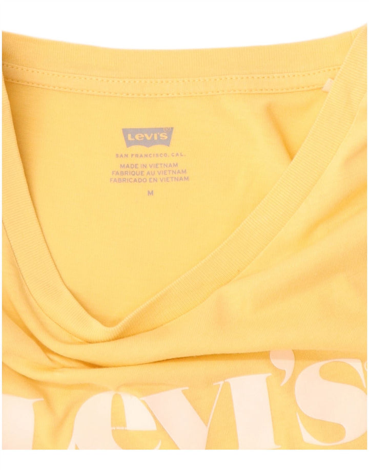 T-shirt grafica da donna Levi's Top UK 12 giallo medio