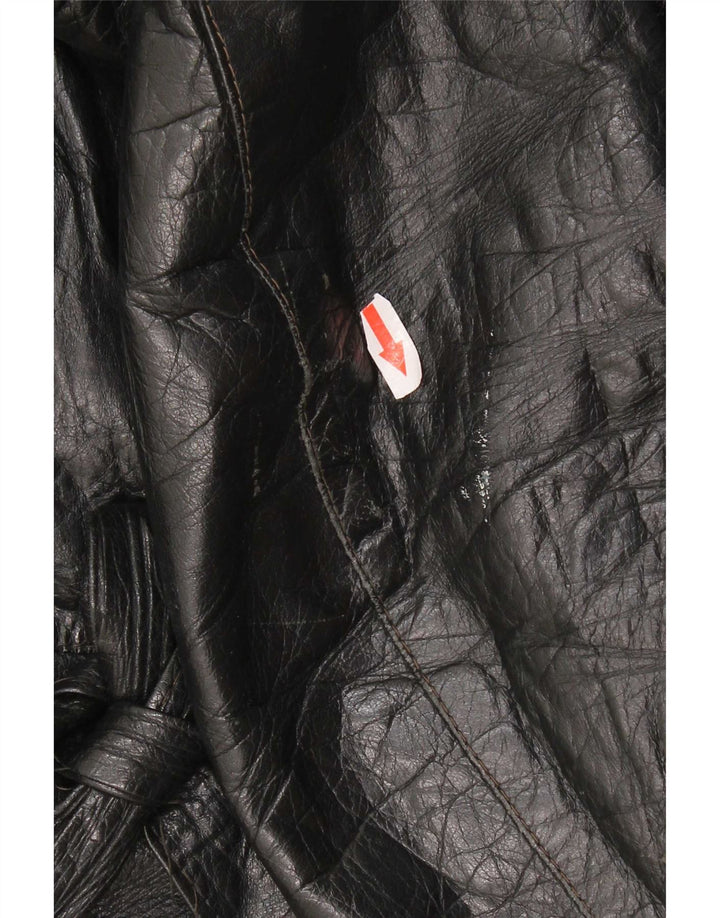 Giacca in pelle vintage da donna IT 48 XL Nera