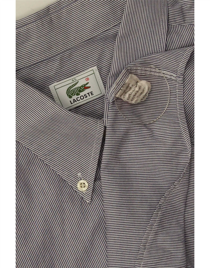 Camicia da uomo Lacoste taglia 45 XL cotone gessato blu