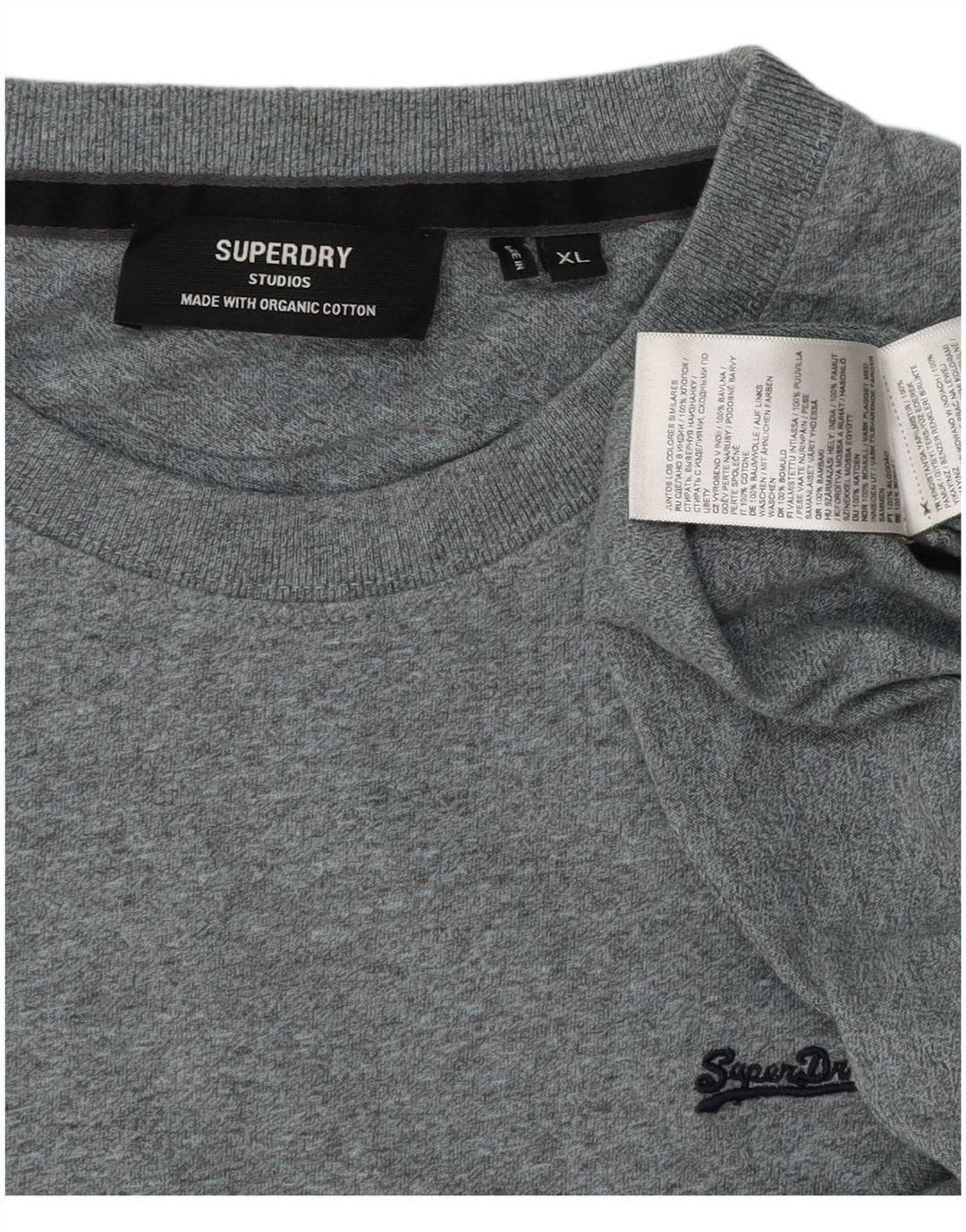 T-shirt da uomo SUPERDRY Top XL in cotone grigio