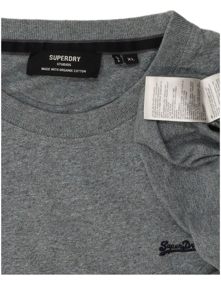 T-shirt da uomo SUPERDRY Top XL in cotone grigio