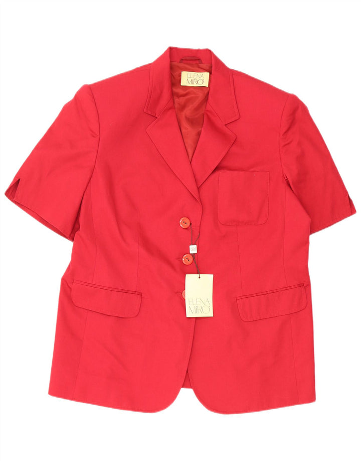 ELENA MIRO Giacca Blazer Oversize a Maniche Corte da Donna IT 44 Rosso Medio