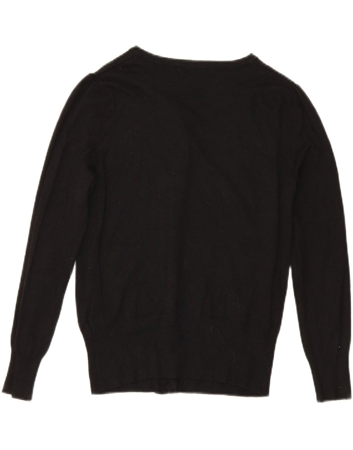 Maglione cardigan da donna Marks & Spencer UK 10 piccolo viscosa nera