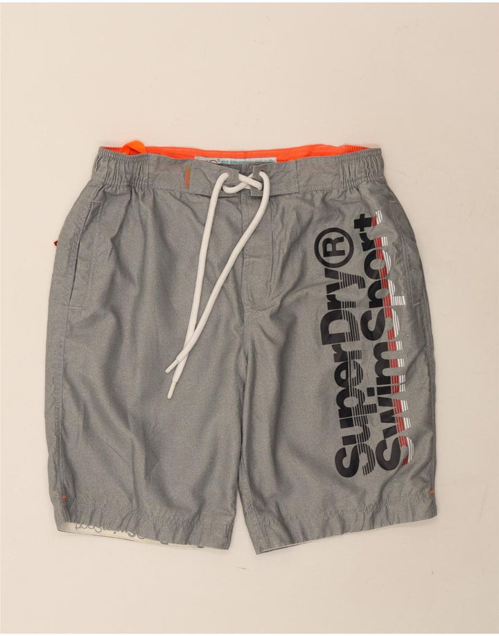 Pantaloncini sportivi grafici da uomo Superdry XL poliestere grigio