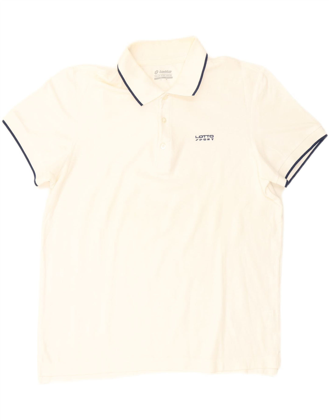 LOTTO Mens Polo Shirt Medium White Cotton Vintage Lotto and Second-Hand Lotto from Messina Hembry 