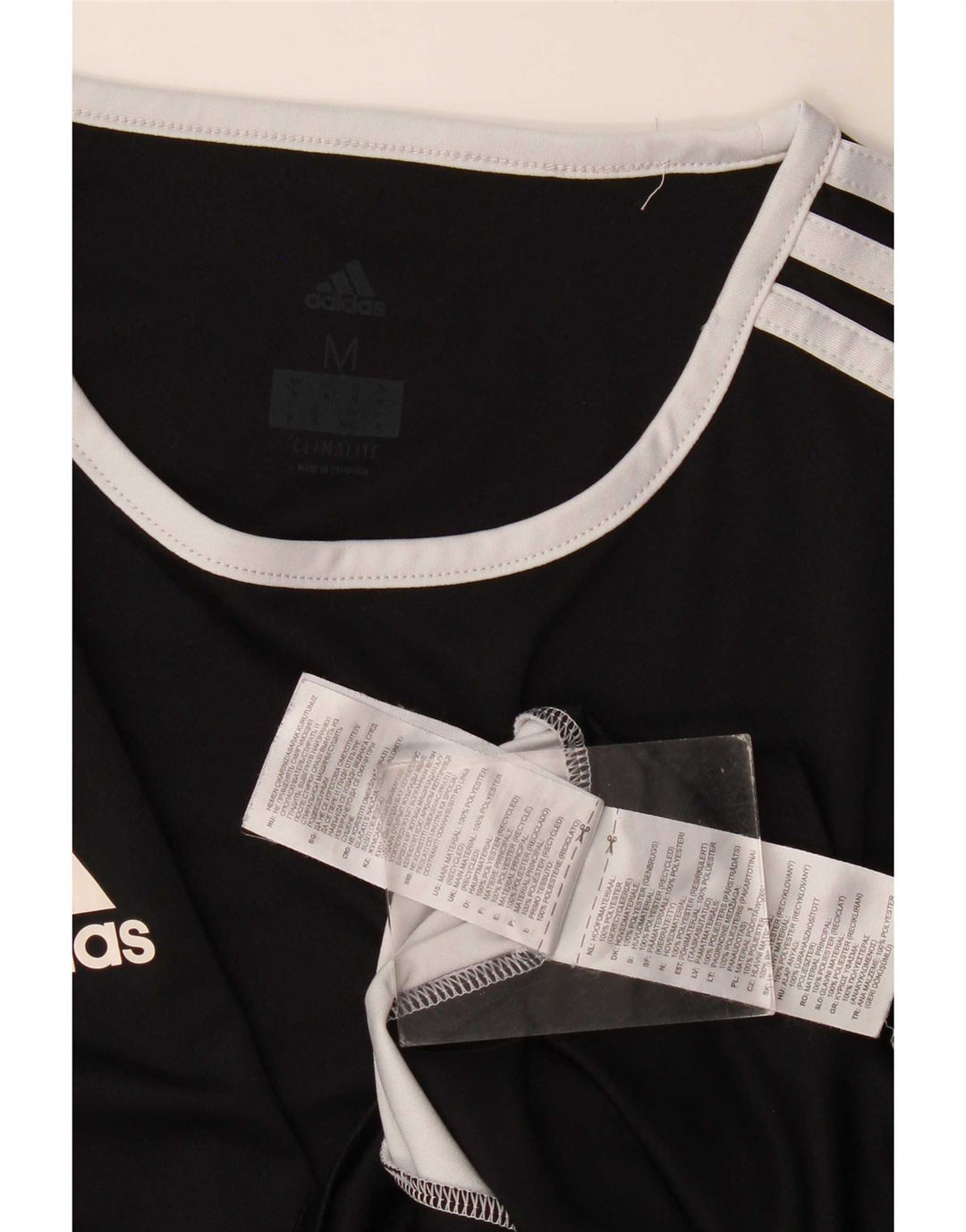 T-shirt Adidas Climalite da uomo Top in poliestere color block medio nero