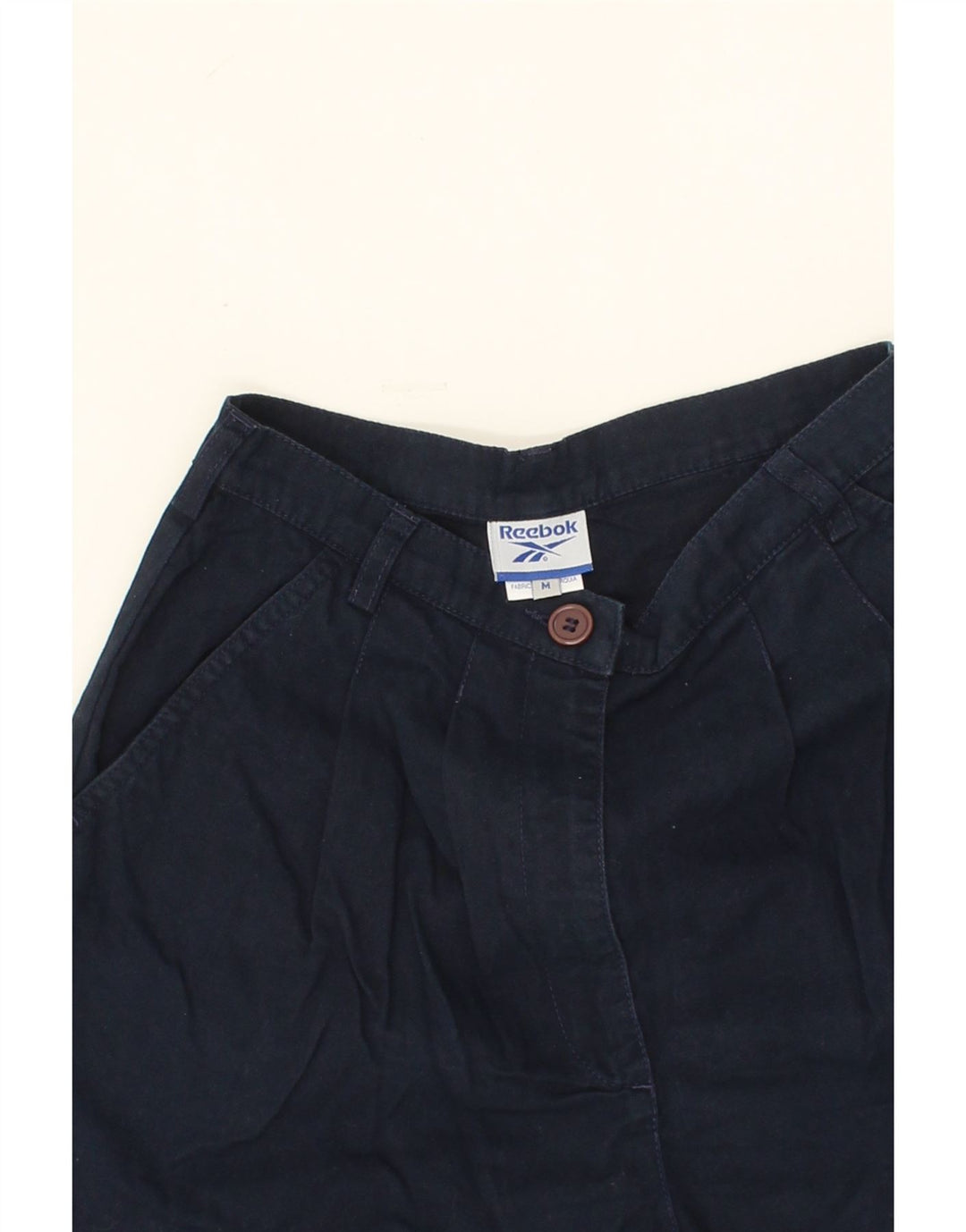 REEBOK Womens Chino Shorts UK 12 Medium W26 Navy Blue Cotton Vintage Reebok and Second-Hand Reebok from Messina Hembry 