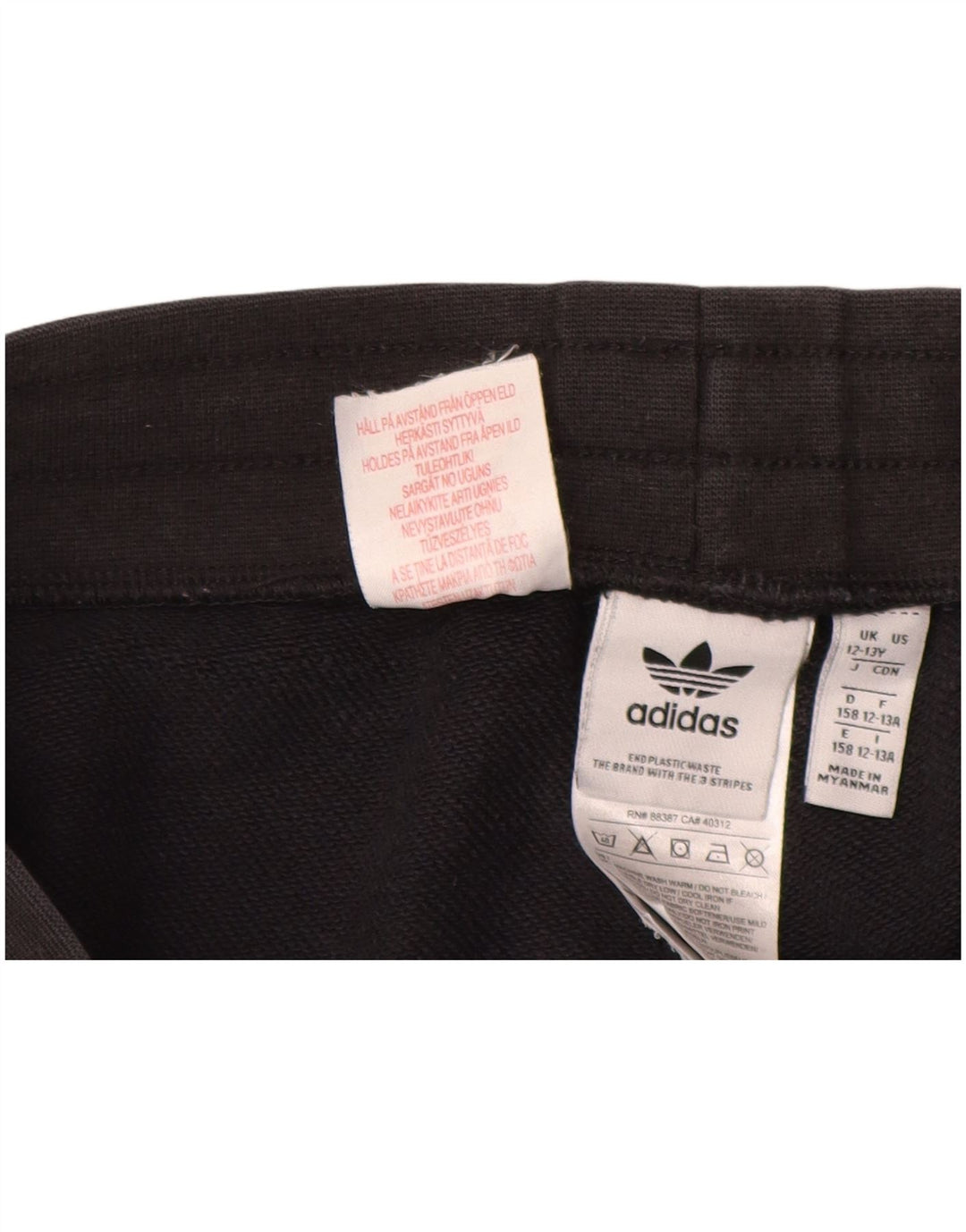 Pantaloni della tuta da bambina ADIDAS Joggers 12-13 anni in cotone nero