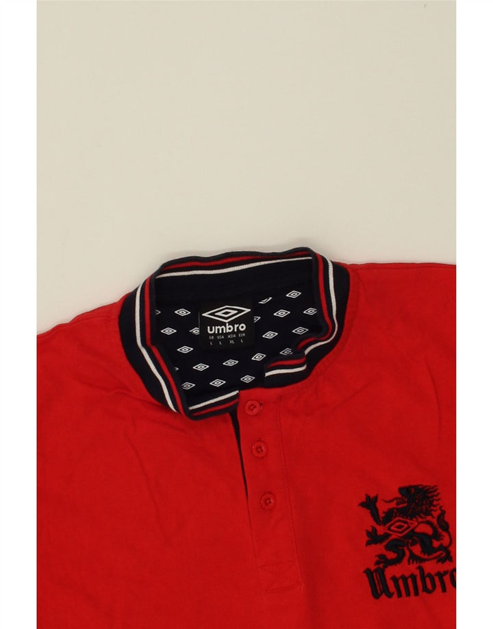 UMBRO Mens Polo Shirt Large Red Vintage Umbro and Second-Hand Umbro from Messina Hembry 