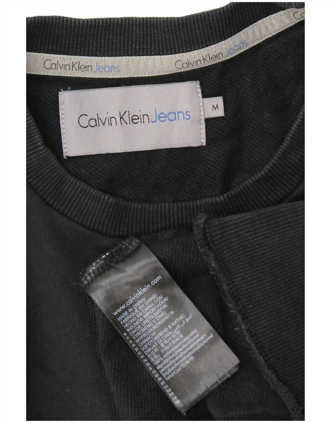 Calvin Klein Jeans Felpa grafica da uomo Maglione medio cotone nero