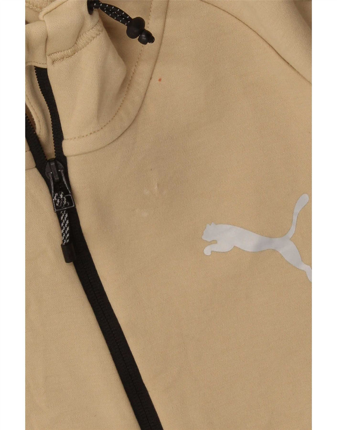 Felpa con cappuccio e zip da uomo Puma in cotone beige medio