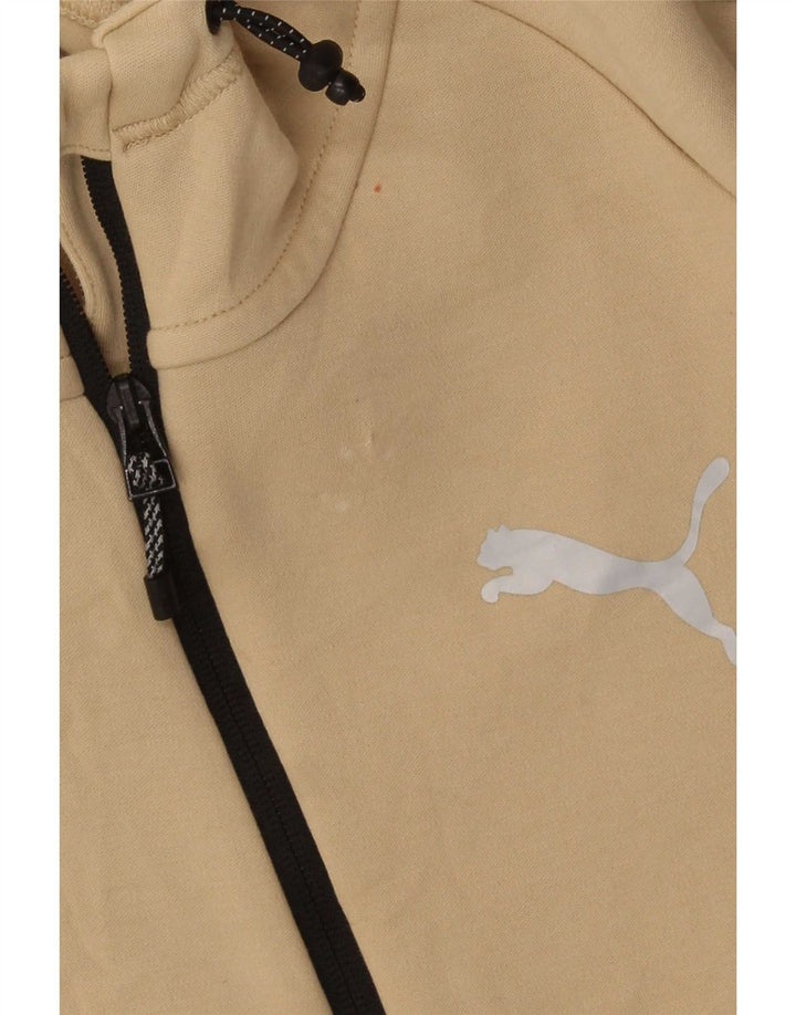 Felpa con cappuccio e zip da uomo Puma in cotone beige medio