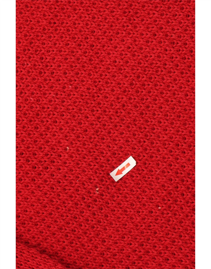 Maglione maglione oversize con scollo a barca da donna Marks & Spencer UK 10 piccolo rosso