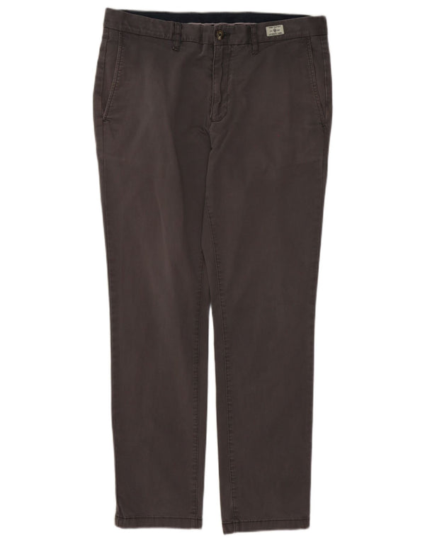 Pantaloni chino slim fit da uomo Tommy Hilfiger W34 L30 cotone grigio