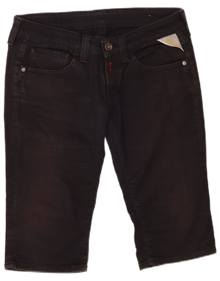 Replay Pantaloncini di jeans da donna medi W30 Cotone nero