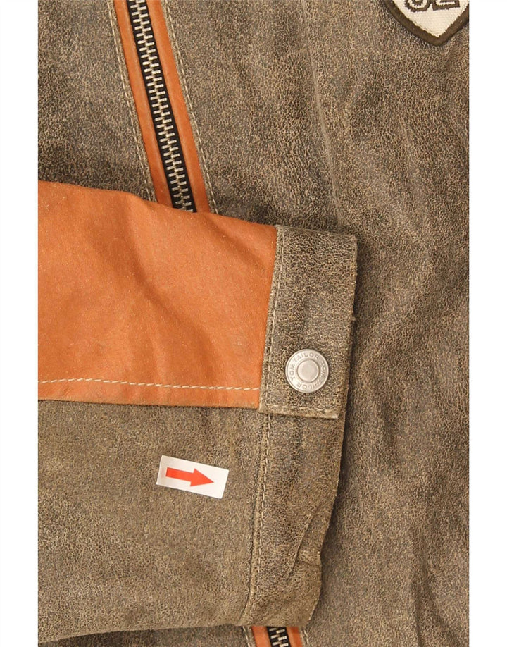 Giacca in pelle da uomo Tom Tailor UK 40 Large Grey Colourblock