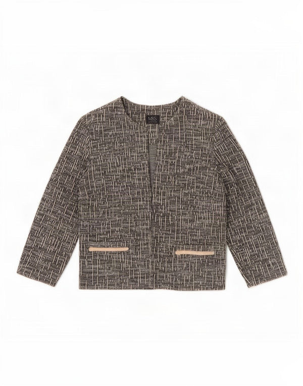 Giacca blazer con maniche a 3/4 da donna Marks & Spencer UK 14 grande grigio screziato