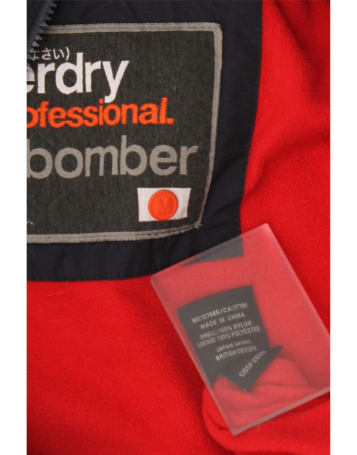 Giacca imbottita bomber con cappuccio da donna SUPERDRY UK 14 nylon blu navy medio