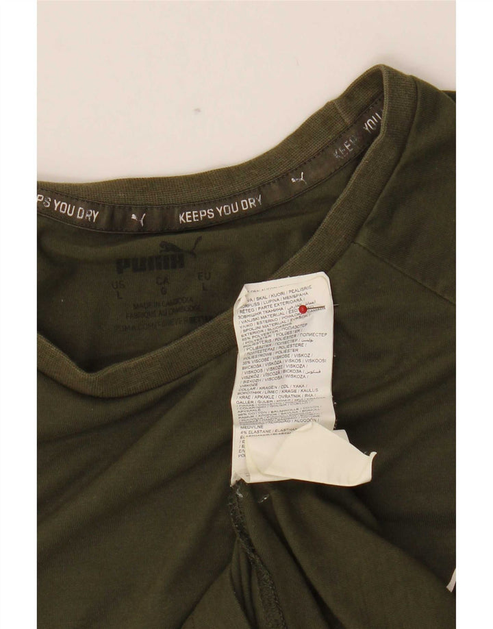 T-shirt da uomo Puma Top Large in cotone kaki
