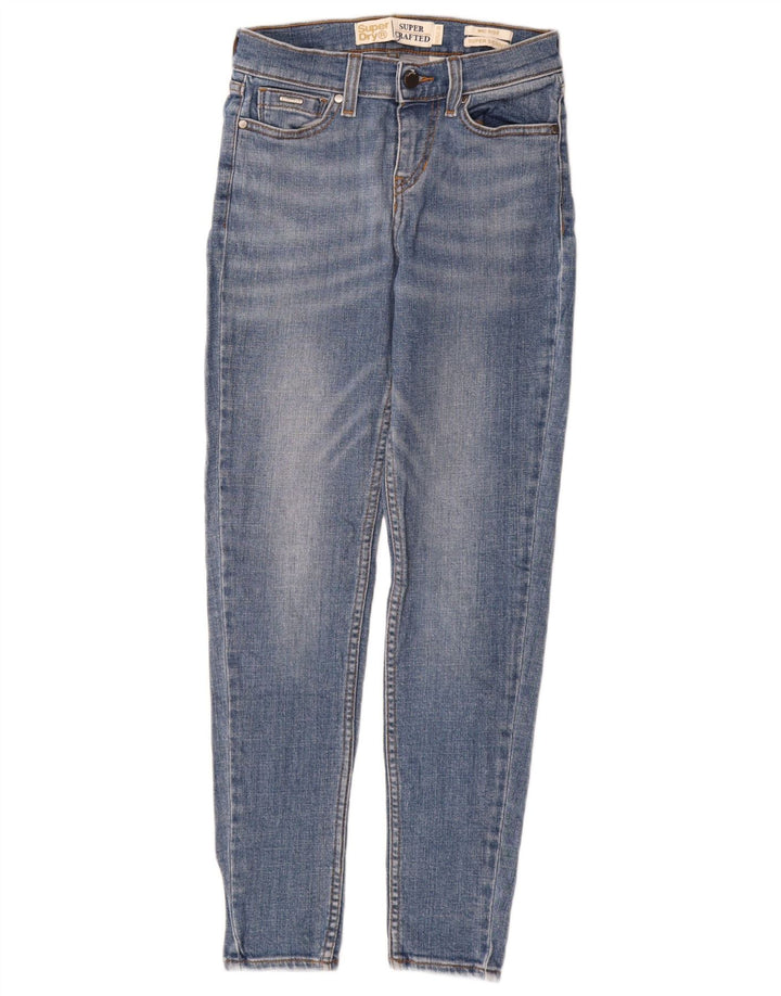 Jeans super skinny da donna a vita media SUPERDRY W25 L28 cotone blu