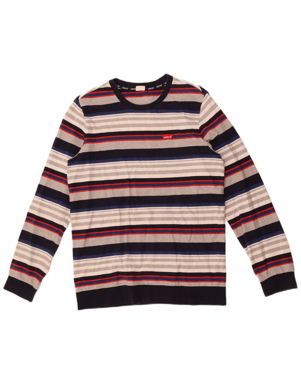 Levi's Uomo Felpa Maglione Piccolo a Righe Multicolori