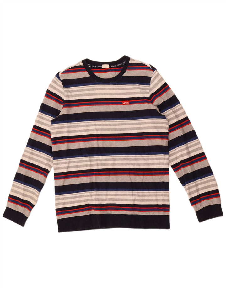 Levi's Uomo Felpa Maglione Piccolo a Righe Multicolori