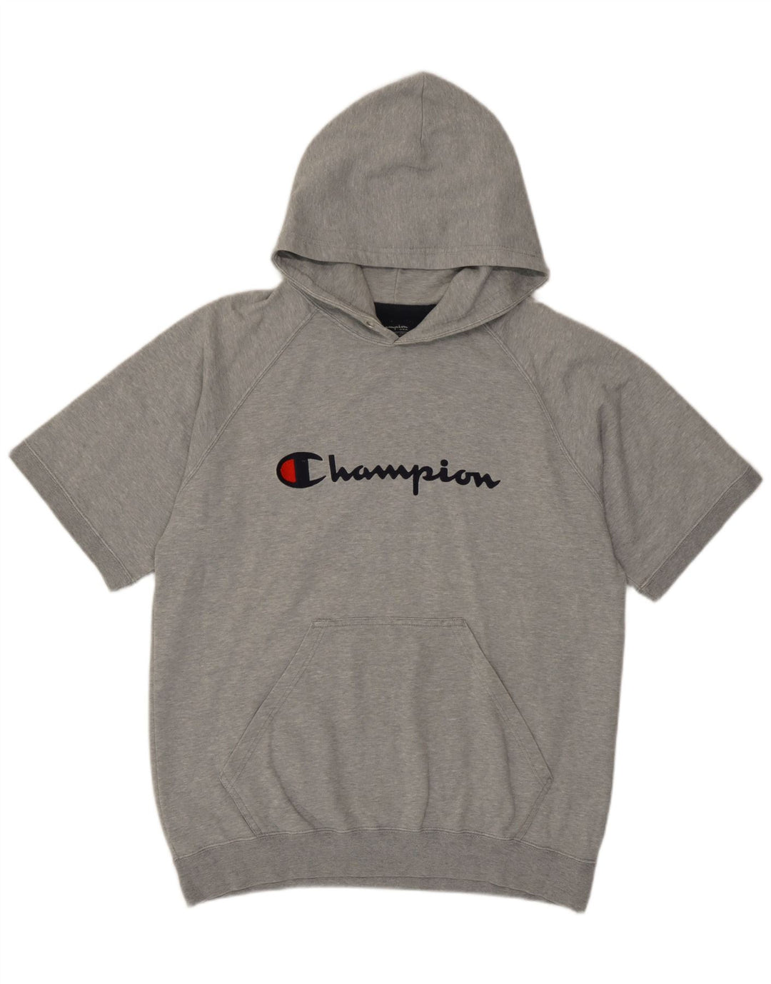 Maglione con cappuccio grafico a maniche corte da uomo Champion Large Grigio