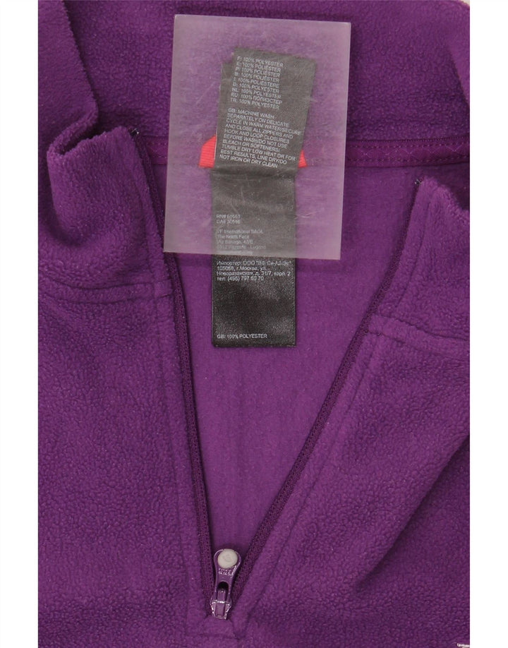 THE NORTH FACE Maglione in pile da donna con collo e zip UK 16 Grande poliestere viola