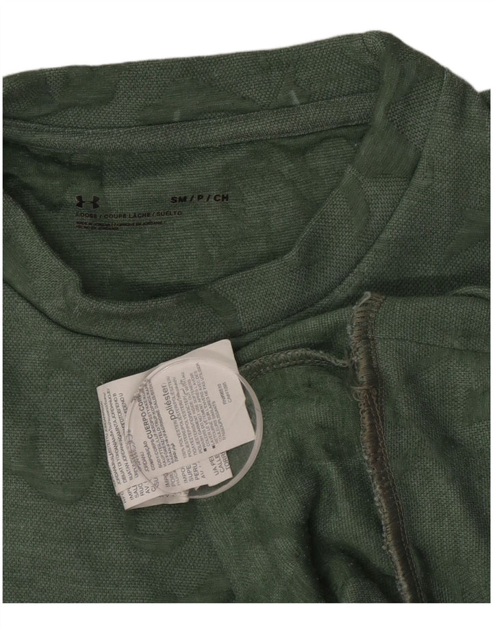 Felpa da uomo con grafica ampia Under Armour, maglione piccolo, poliestere verde