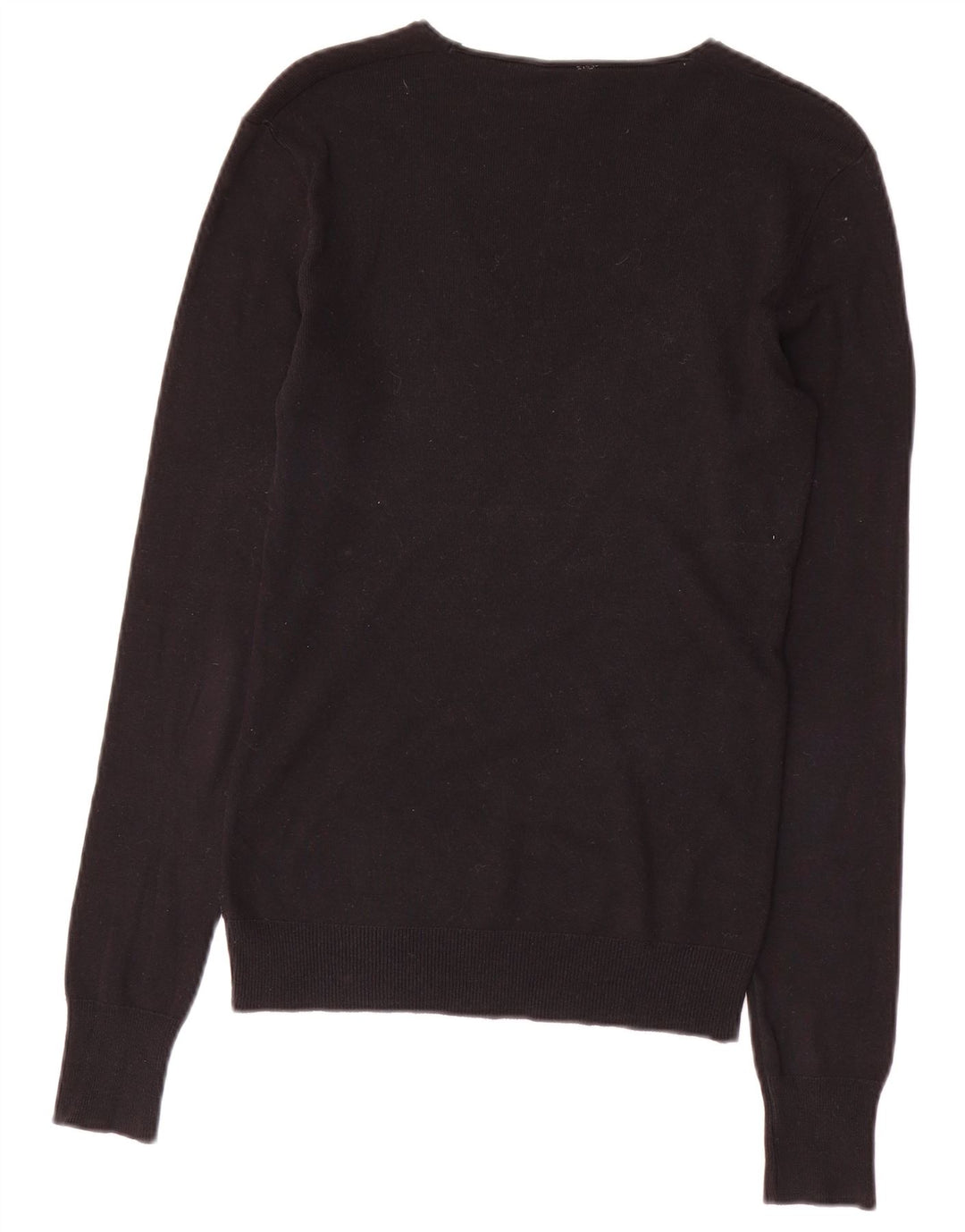 Maglione maglione con scollo a V da donna BENETTON UK 10 piccolo nero