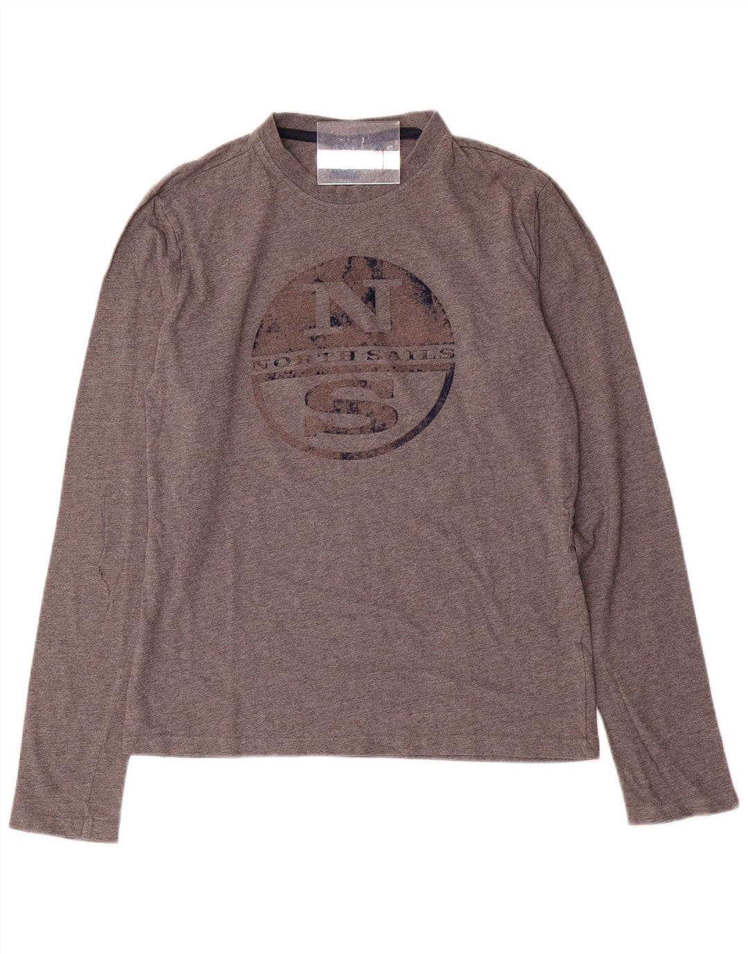 Top grafico da bambino North Sails a maniche lunghe 13-14 anni in cotone grigio