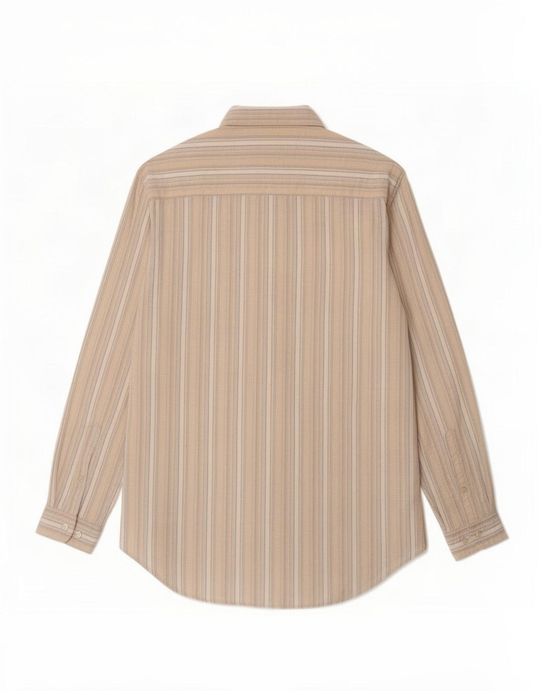 Camicia da uomo Marlboro Classics Large in polietilene a righe beige