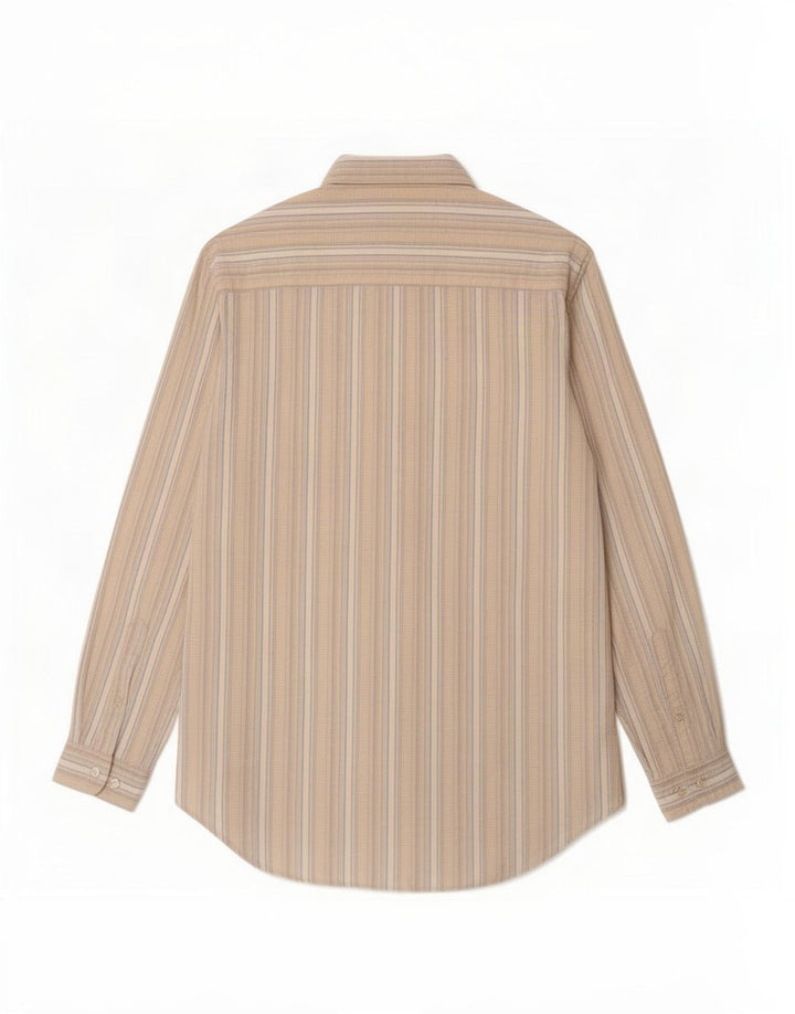 Camicia da uomo Marlboro Classics Large in polietilene a righe beige