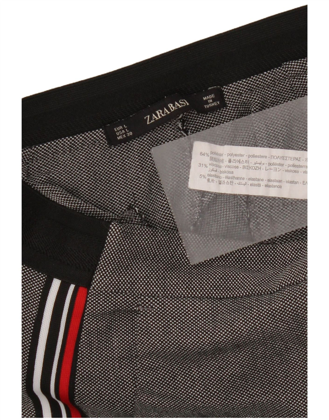 Pantaloni chino dritti da donna Zara grandi W30 L27 poliestere grigio