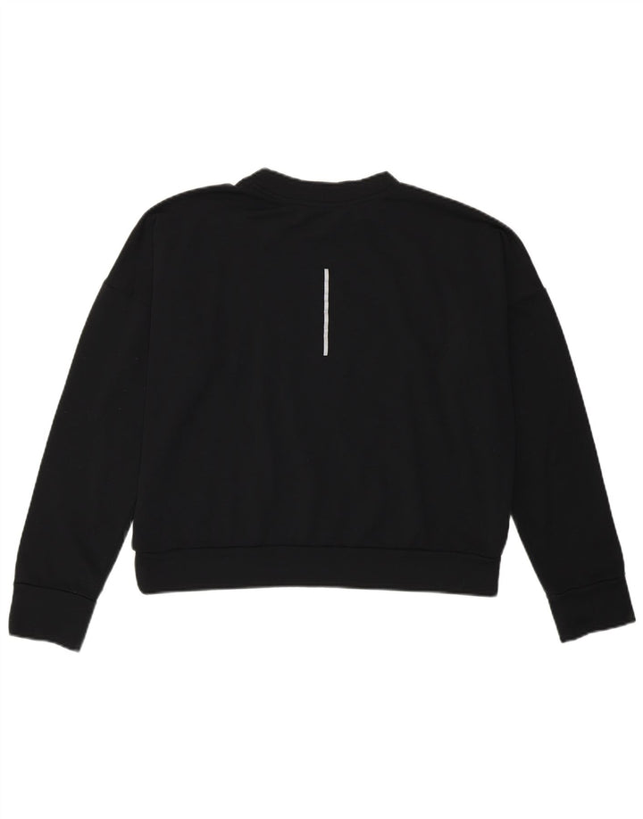 Nike - Felpa corta da donna, maglione, UK 12, medio, nero, poliestere, sportivo