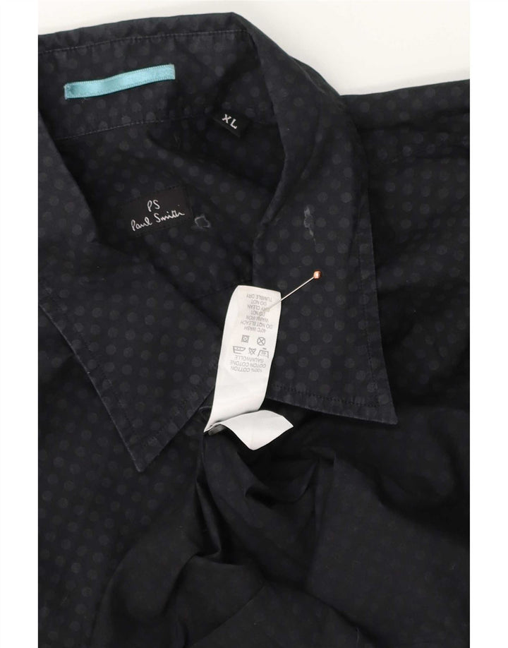 Camicia da uomo Paul Smith vestibilità classica XL cotone maculato nero