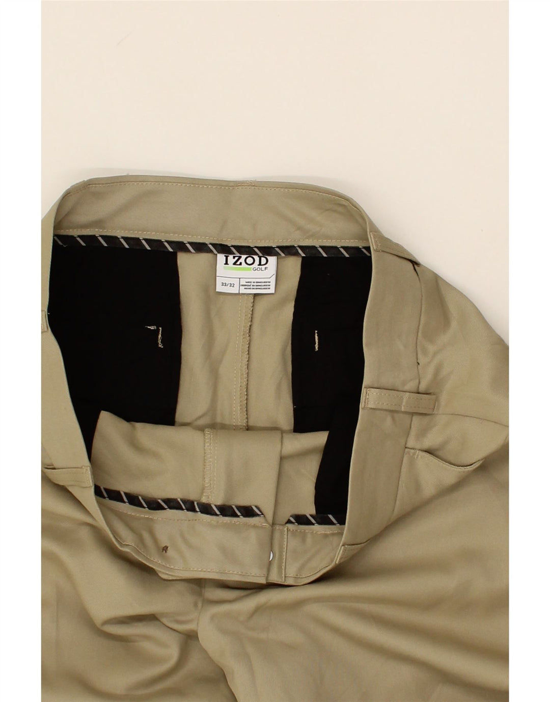 IZOD Mens Golf Straight Chino Trousers W33 L32 Beige Polyester Vintage Izod and Second-Hand Izod from Messina Hembry 
