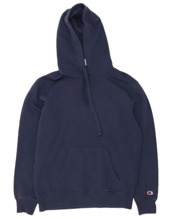Champion Mens Hoodie Jumper Small Navy Blue Cotton