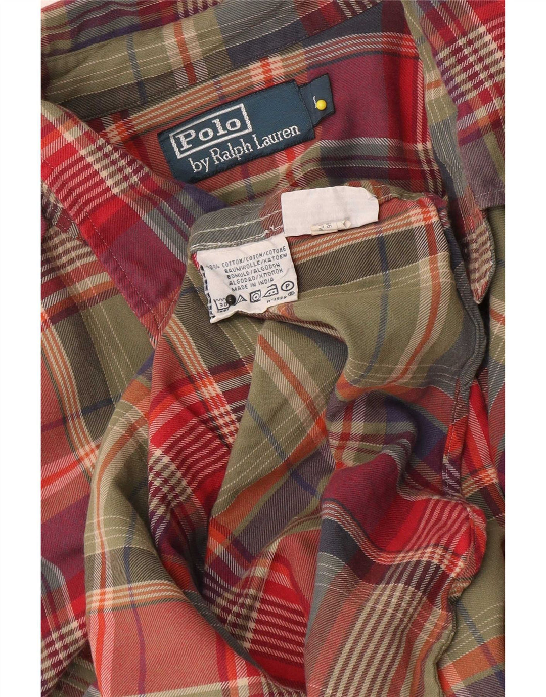 Polo Ralph Lauren Camicia da uomo grande in cotone scozzese multicolore