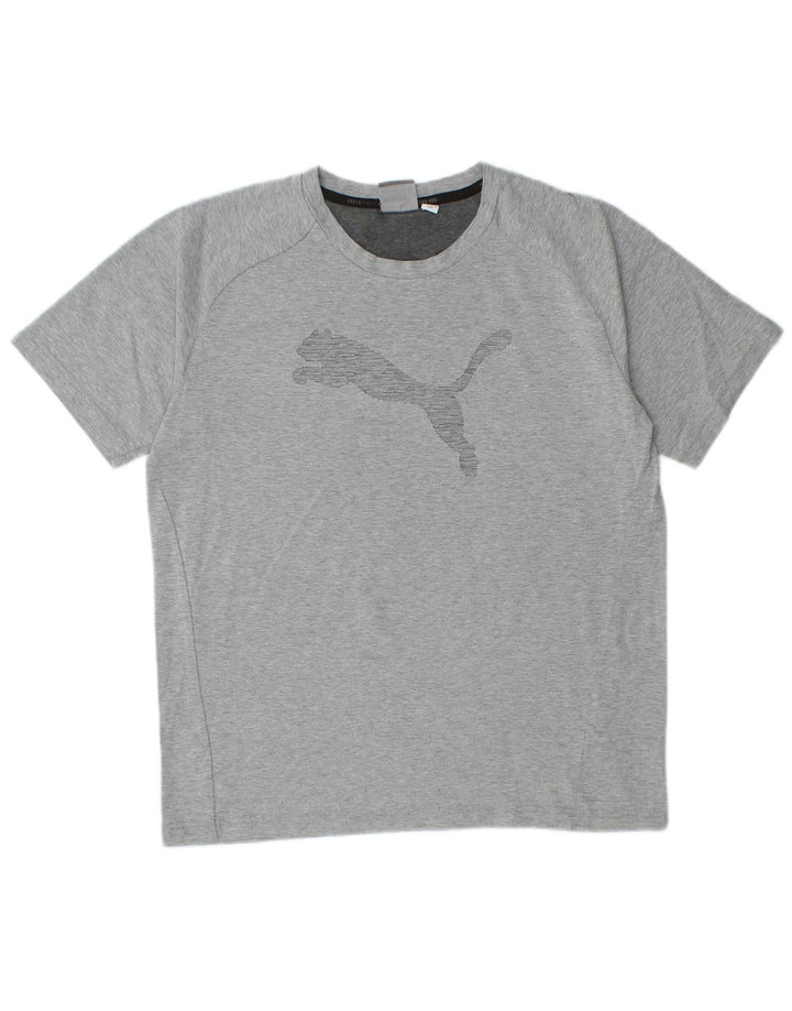 T-shirt grafica da uomo PUMA Top in cotone grigio medio