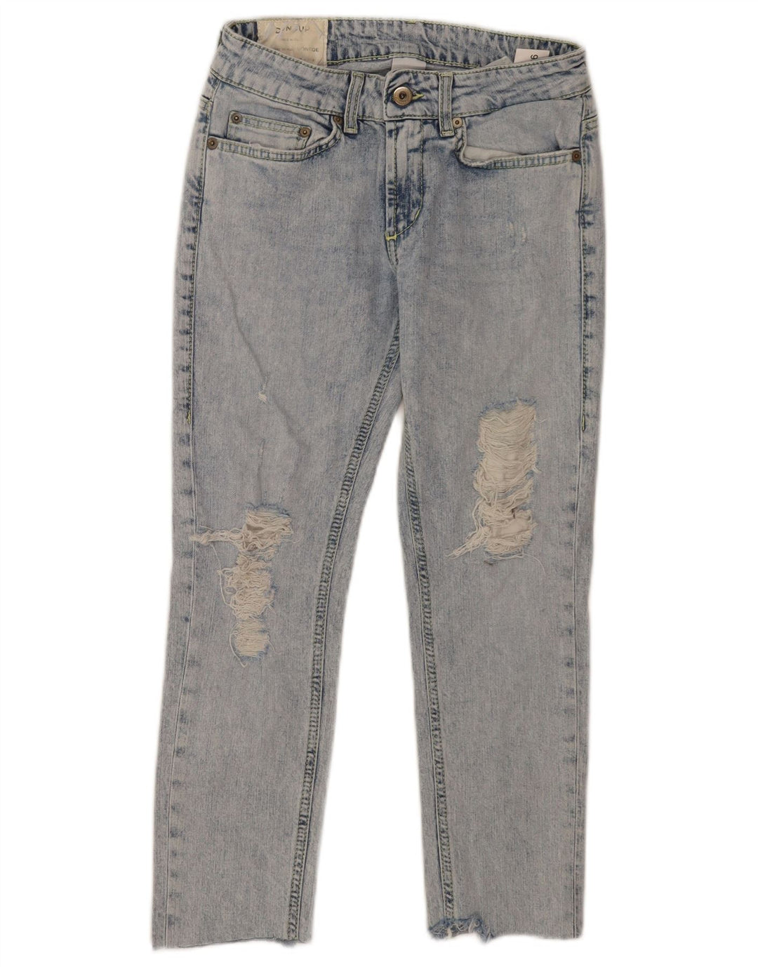 Dondup Jeans Cropped Invecchiati da Donna W26 L23 Cotone Blu